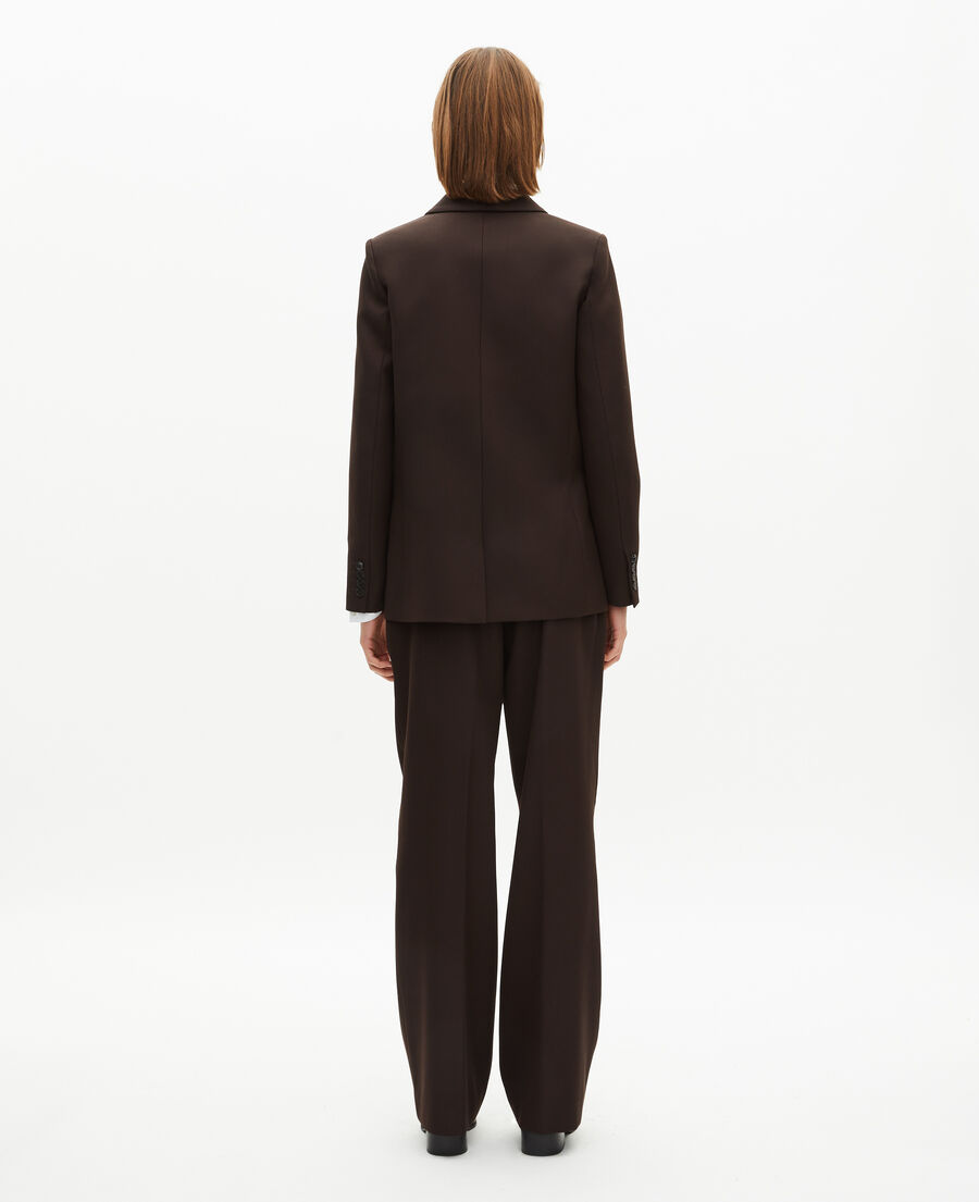 The Kooples FEMME BROWN veste tailleur en laine mélangée marron
