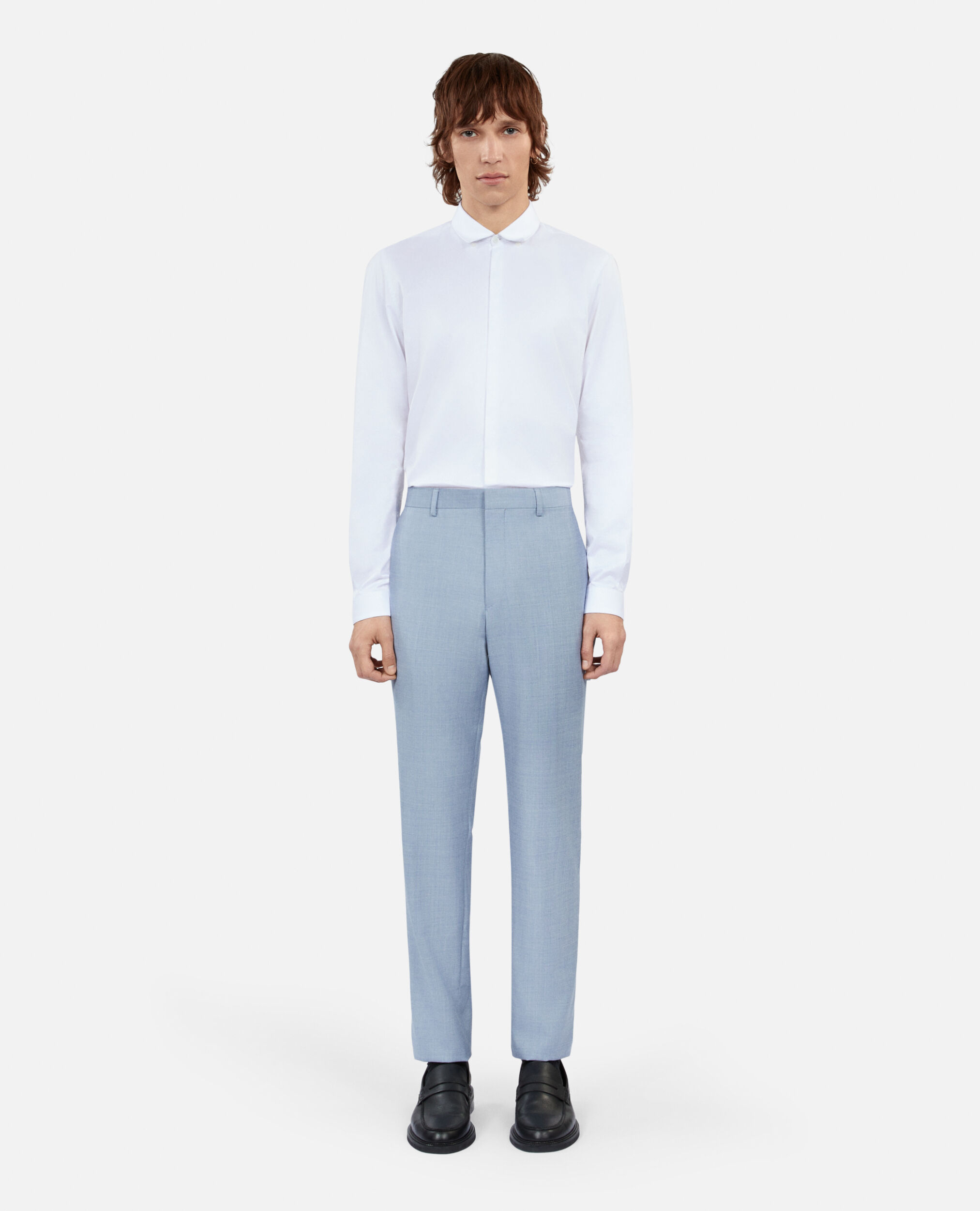 Light blue wool suit trousers, BLUE, hi-res image number null