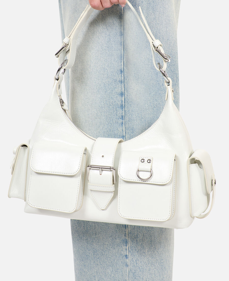 The Kooples F WHITE white vintage treatment leather amelia bag