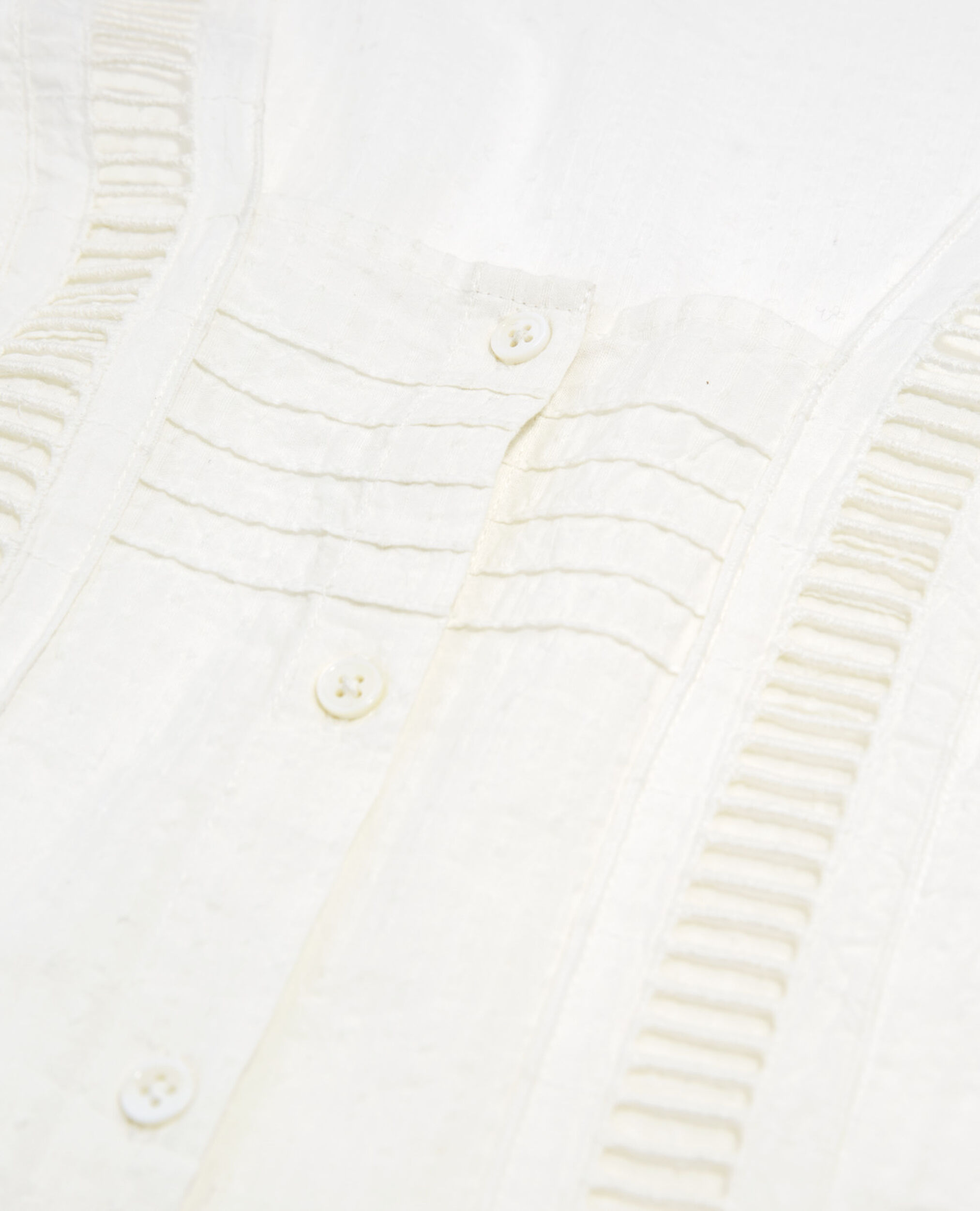 Langärmeliges Top aus bestickter Baumwolle, OFF WHITE, hi-res image number null