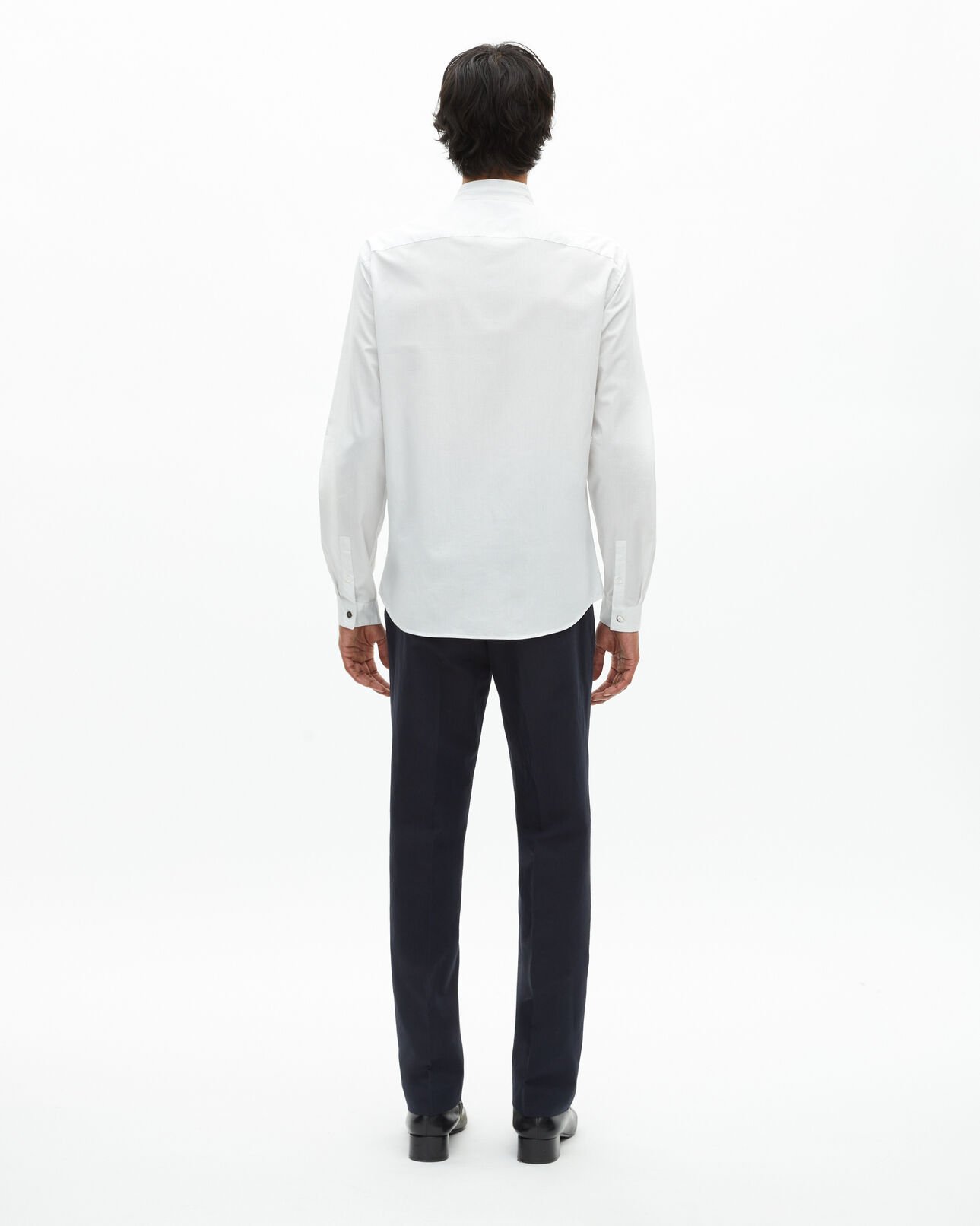 The Kooples H WHITE / BLACK formal shirt with white collar