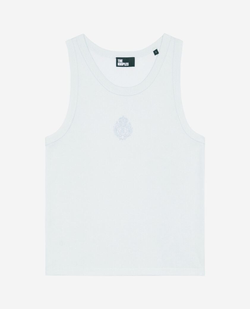 The Kooples FEMME LIGHT BLUE débardeur avec blason bleu clair