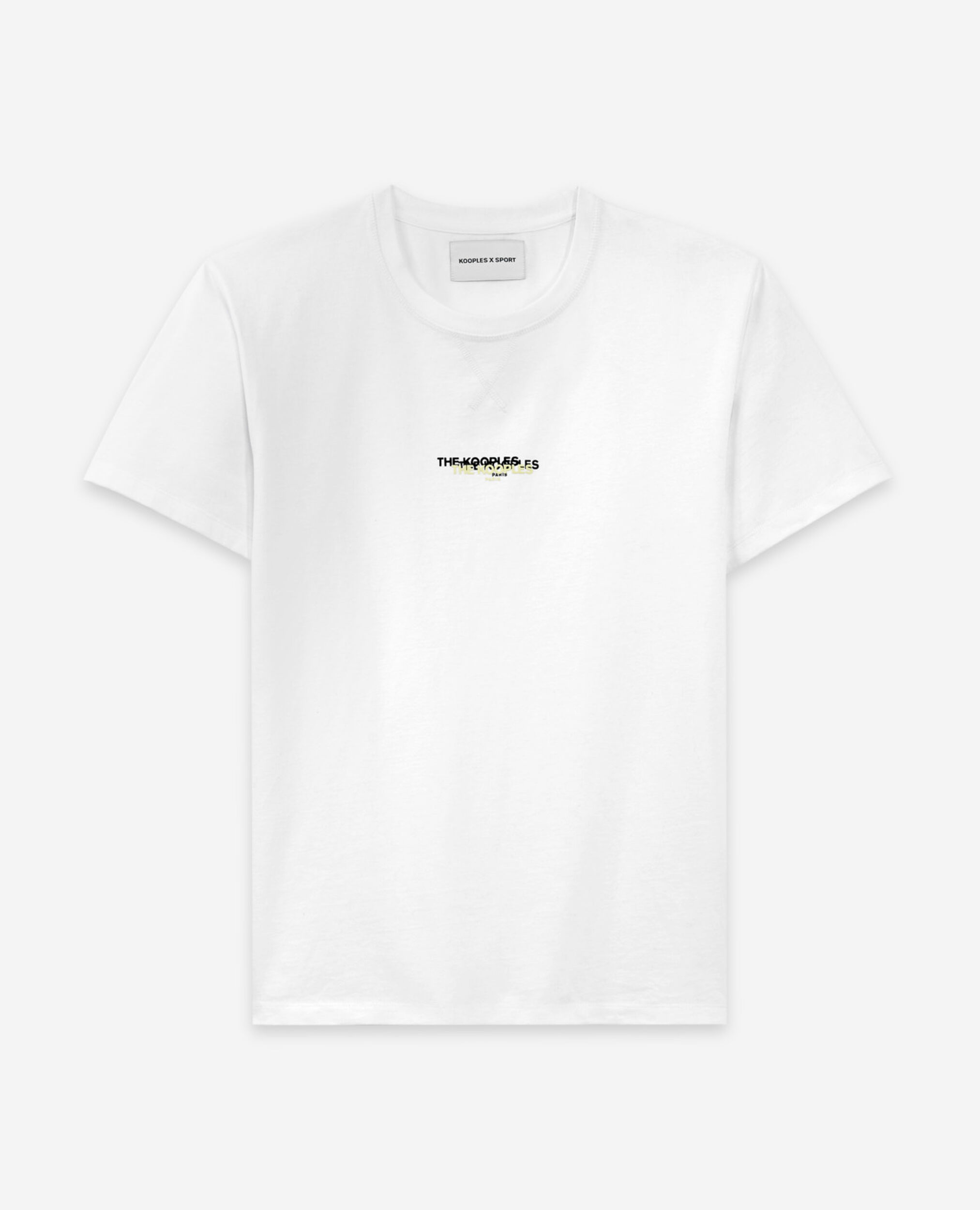 White cotton T-shirt with triple logo, WHITE, hi-res image number null