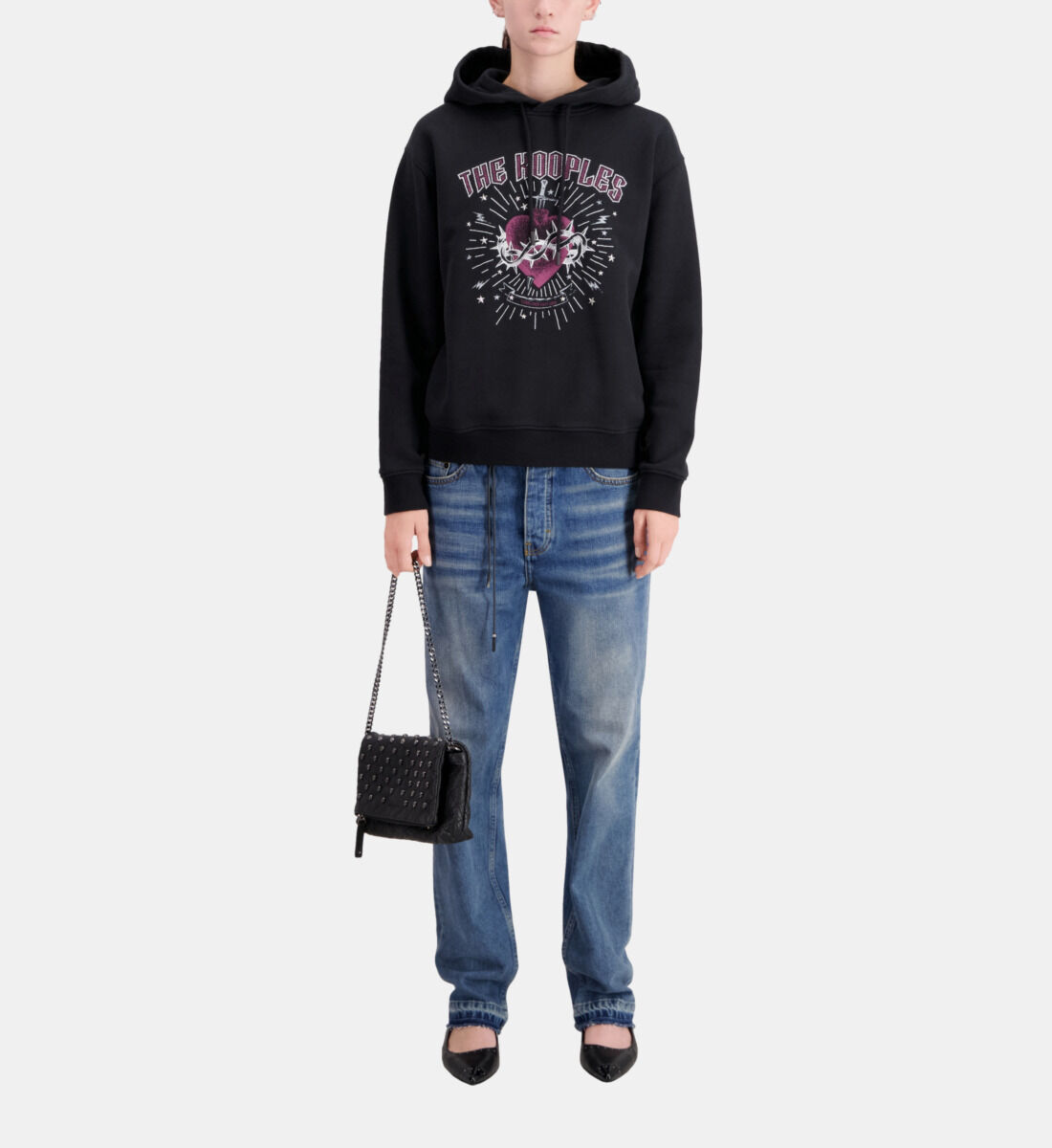 Black hoodie with heart online