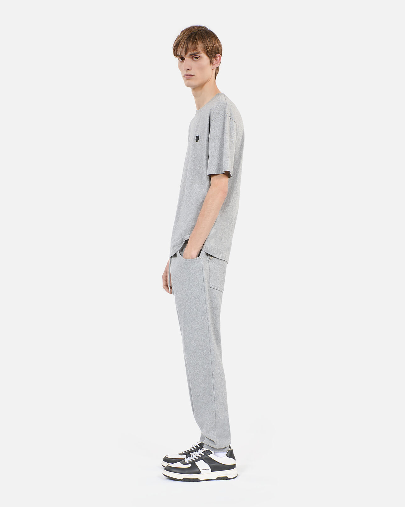 The Kooples HOMME GREY MELANGE t-shirt blason gris