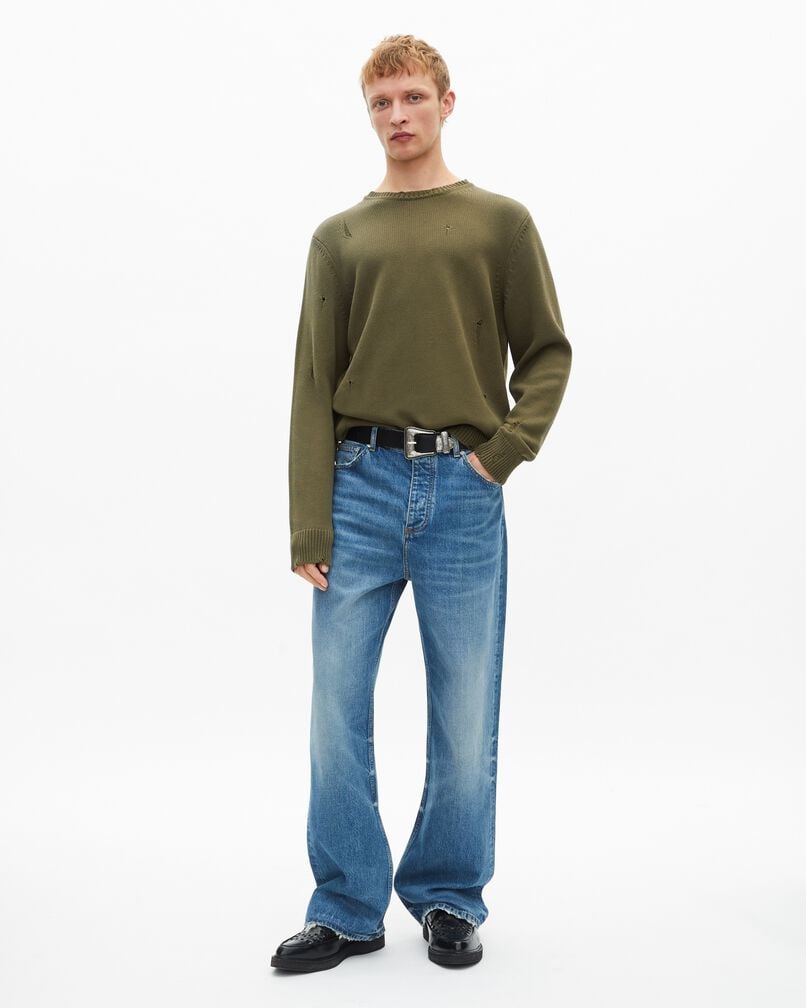 The Kooples MEN KAKI khaki openwork sweater