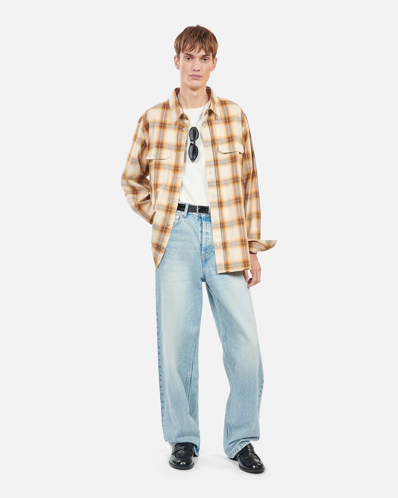The Kooples MEN BROWN-BEIGE checked shirt