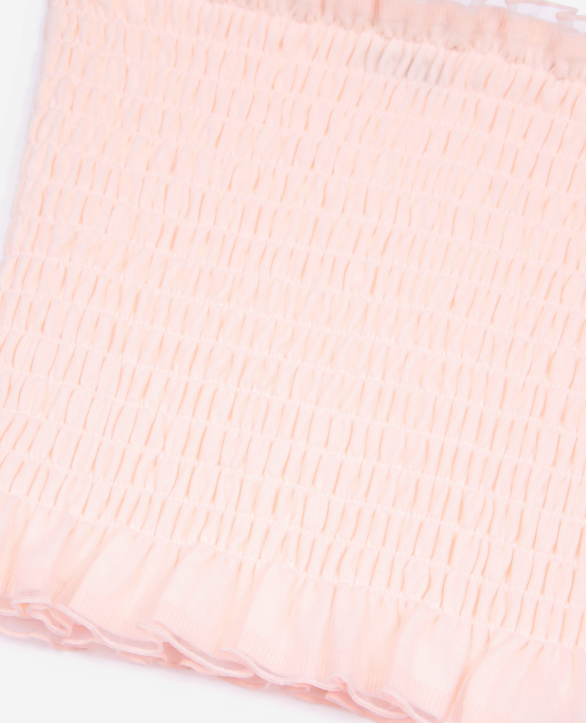 Pink smocked bustier top, LILA, hi-res image number null
