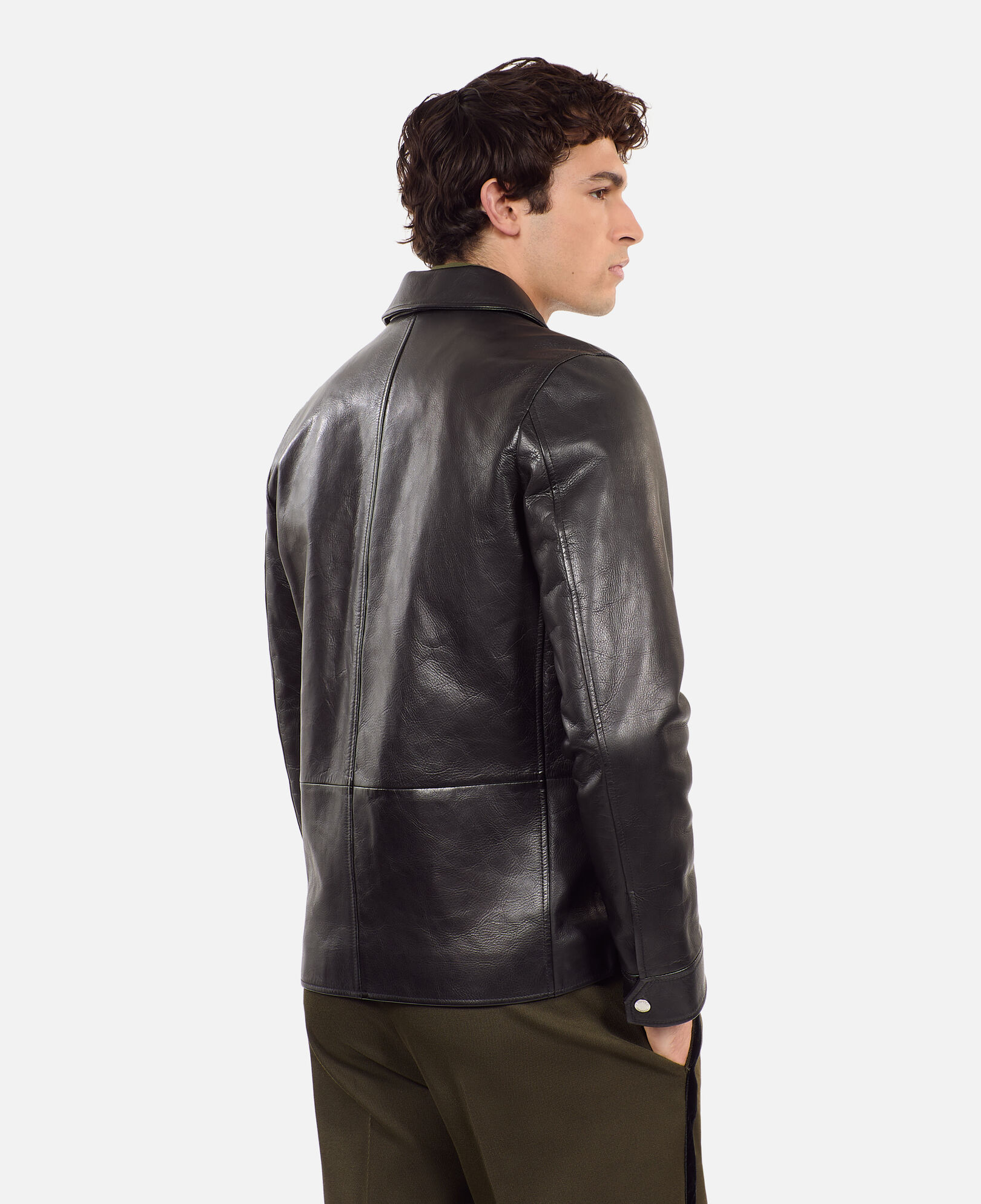 The Kooples HOMME BLACK veste en cuir noir  