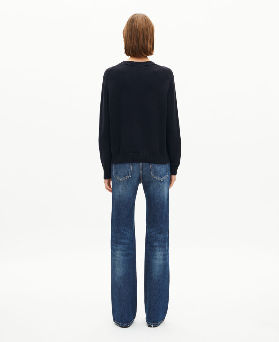 The Kooples F NAVY navy cotton english flag sweater