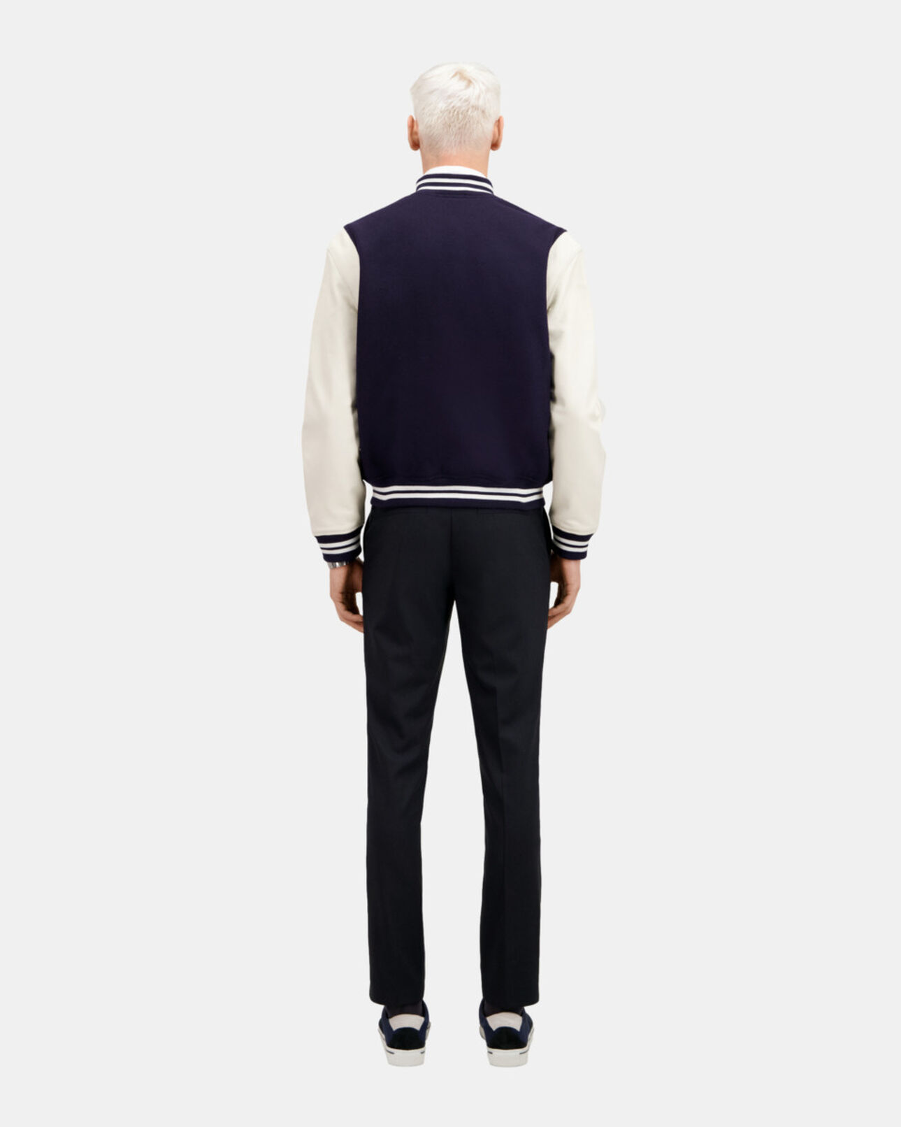 The Kooples HOMME NAVY blouson teddy avec patch bleu marine