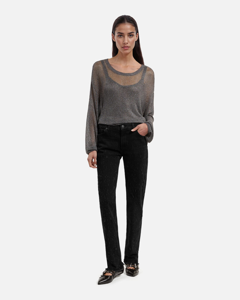 The Kooples FEMME BLACK WASHED jean slim noir