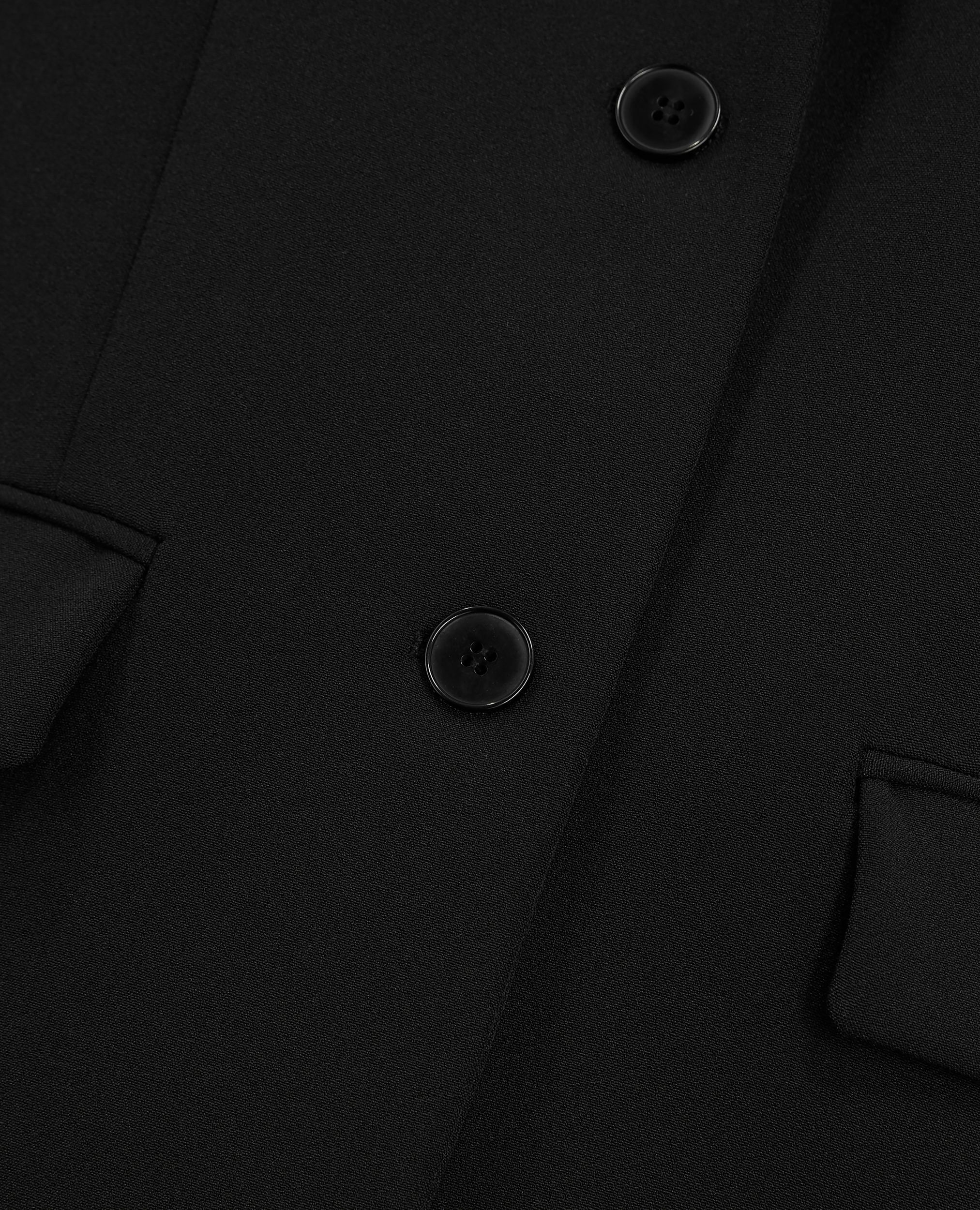 Black crepe tailored jacket, structured cut, BLACK, hi-res image number null