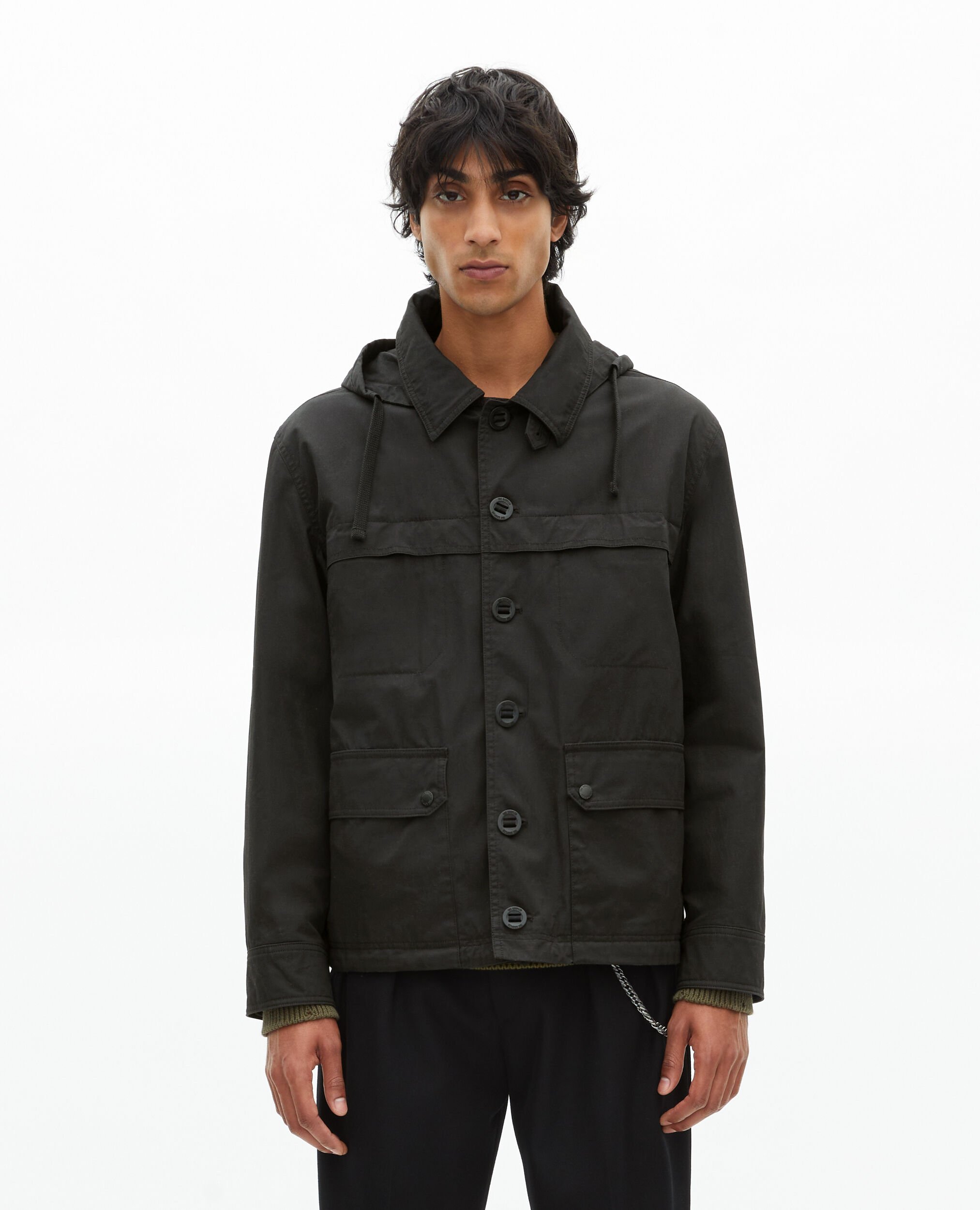 Parka courte à capuche noire, BLACK, hi-res image number null