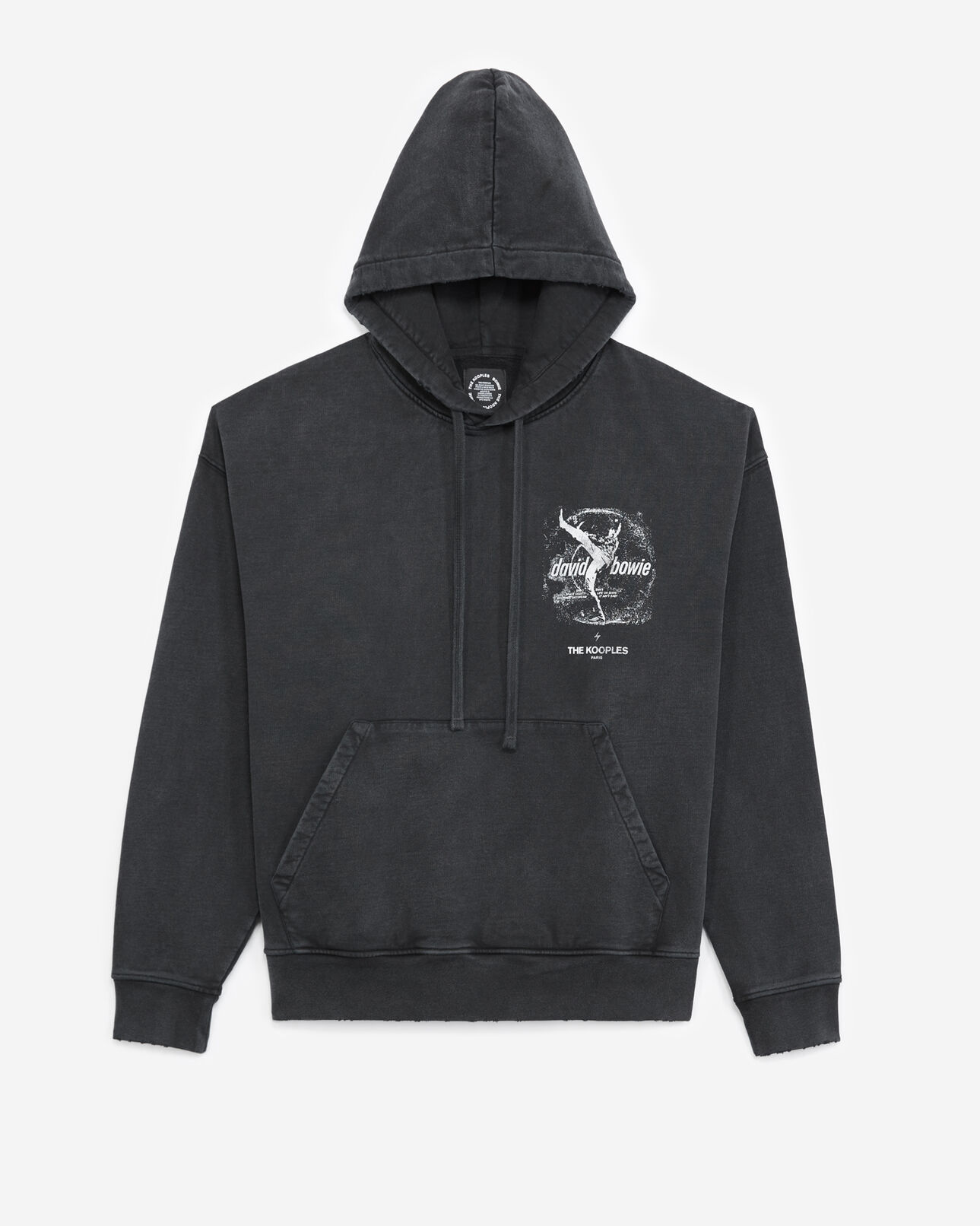 The Kooples HOMBRE BLACK WASHED sudadera algodón estampado david bowie negro