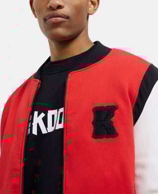 The Kooples H RED / WHITE embroidered leather jacket
