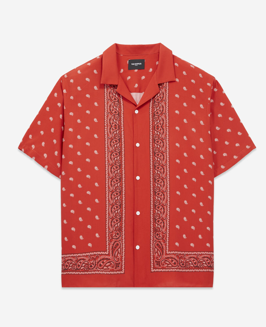 The Kooples HOMME RED-BLACK-WHITE chemise col requin