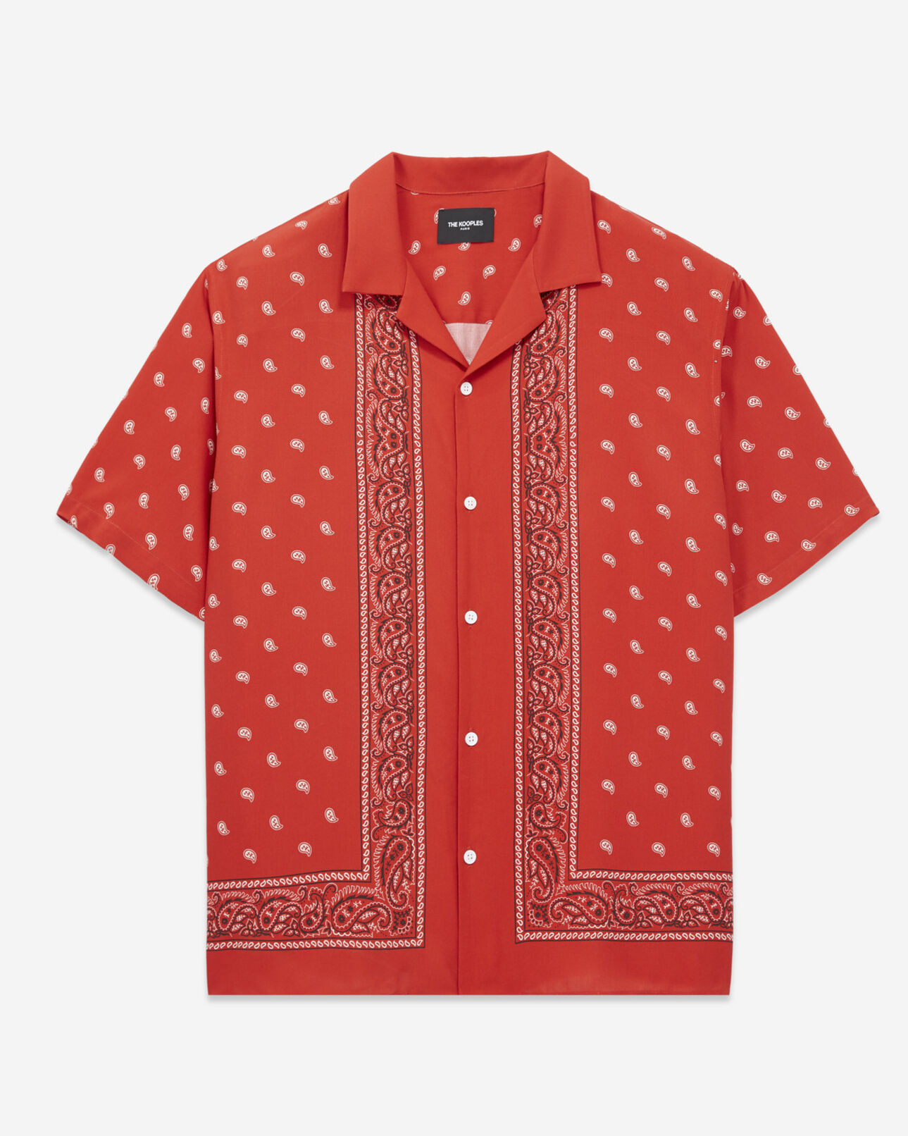 The Kooples HOMME RED-BLACK-WHITE chemise col requin