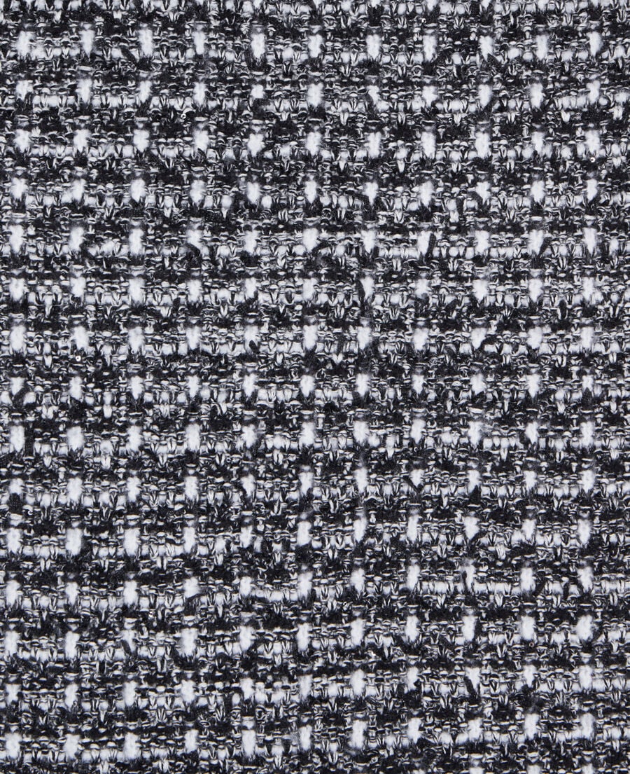 The Kooples DAMEN BLACK / WHITE schwarz-weißer schal mit pailletten aus tweed