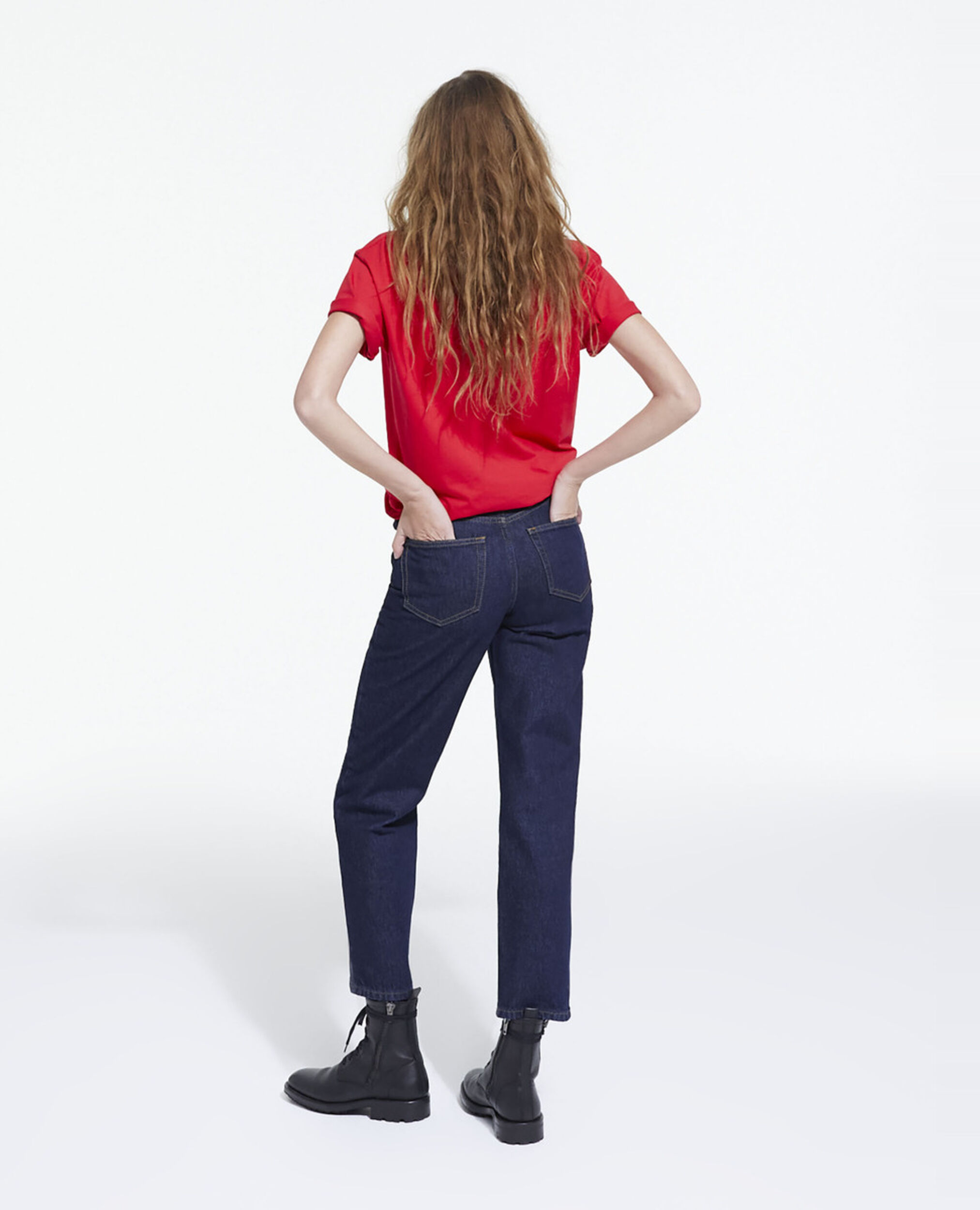 Red cotton T-shirt, TANGO RED, hi-res image number null