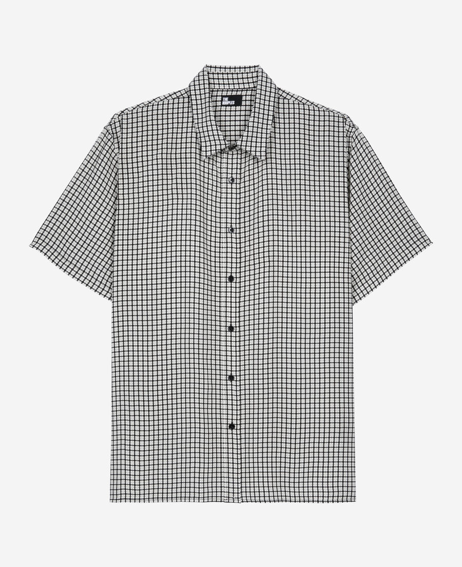The Kooples MEN BLACK WHITE floral print short-sleeve shirt