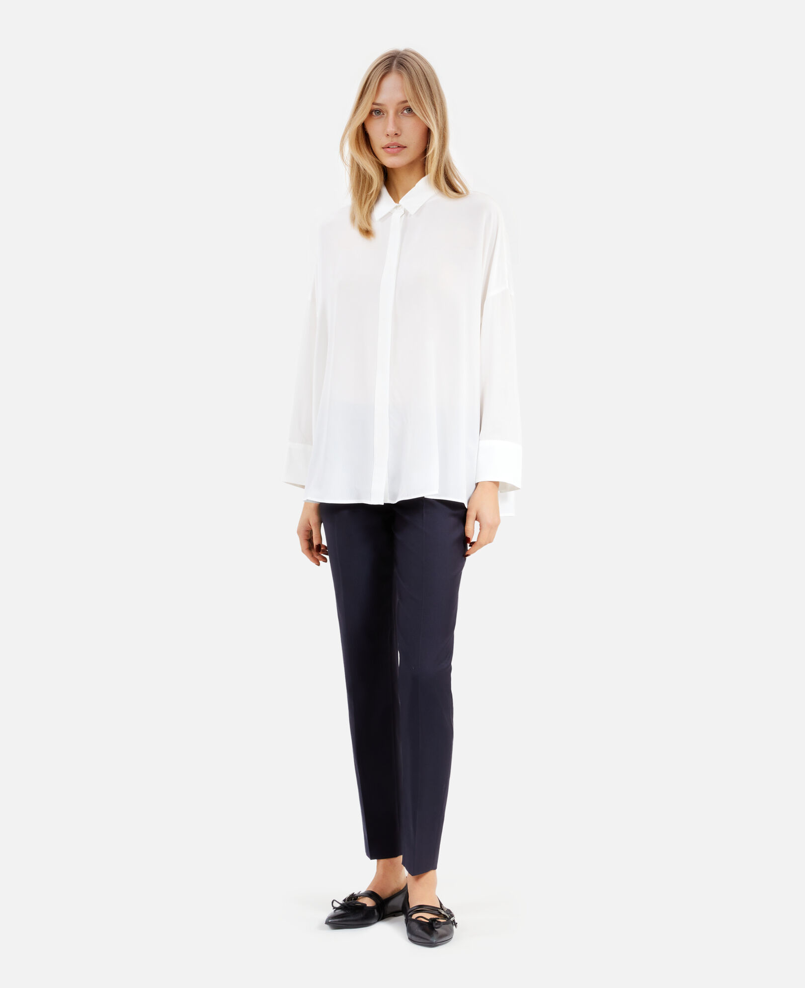 The Kooples MUJER WHITE camisa blanca amplia seda desgastada