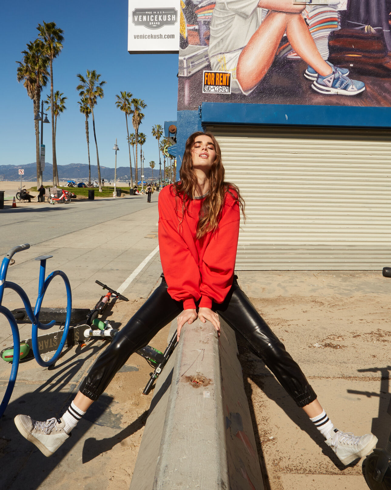 The Kooples WOMEN RED short red sweatshirt with embroidery