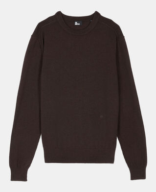 The Kooples MEN DARK BROWN brown wool sweater