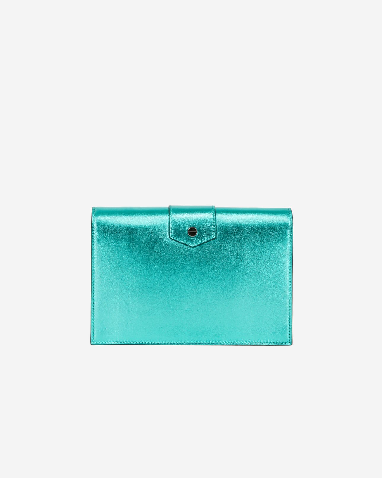 The Kooples FEMME GREEN pochette emily medium en cuir vert