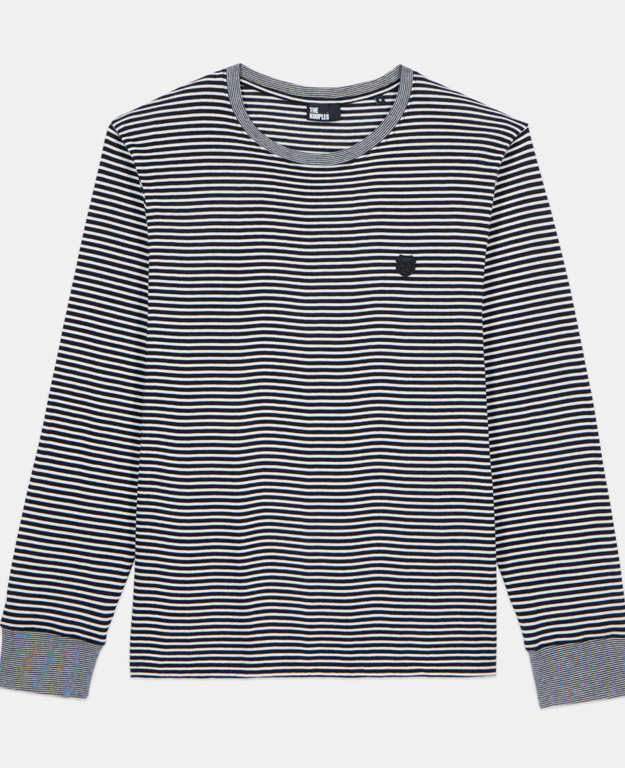 The Kooples MEN BLACK / WHITE striped long-sleeved t-shirt