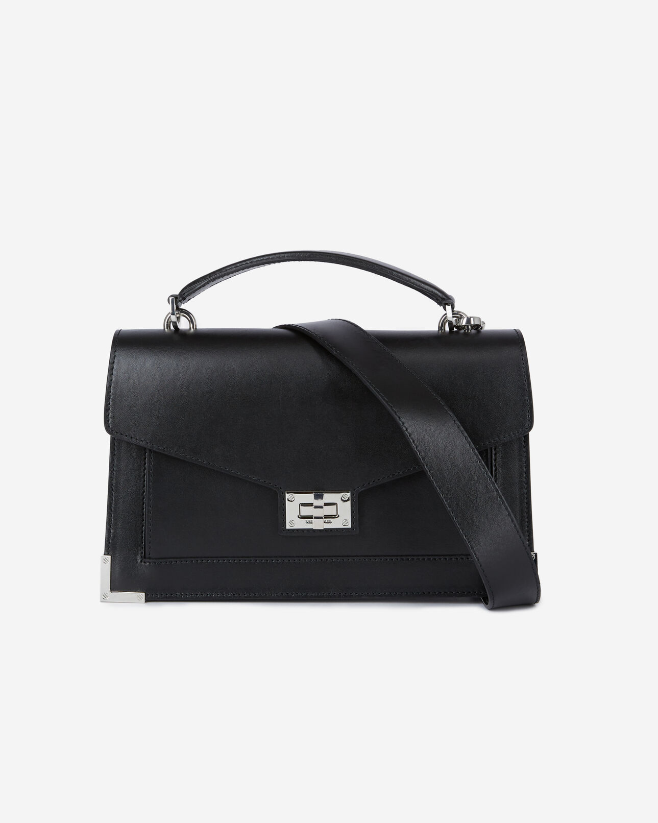 The Kooples DAMEN BLACK STONE schwarze mittelgroße handtasche emily