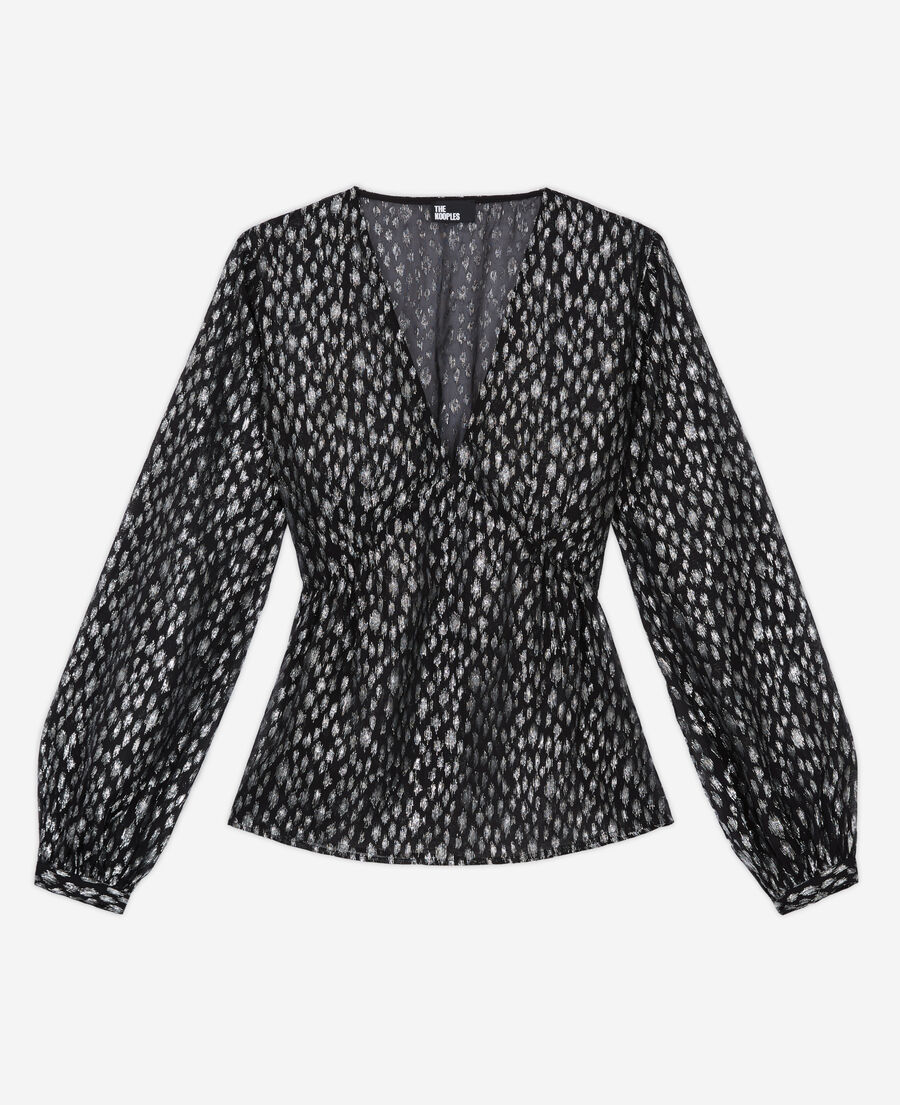 The Kooples F ANTIC SILVER leopard-print top