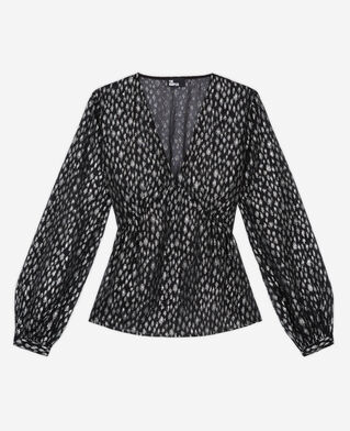The Kooples F ANTIC SILVER leopard-print top