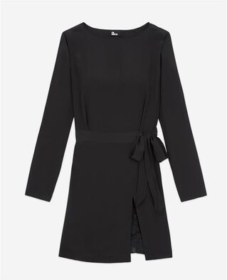 The Kooples F BLACK short black silk dress