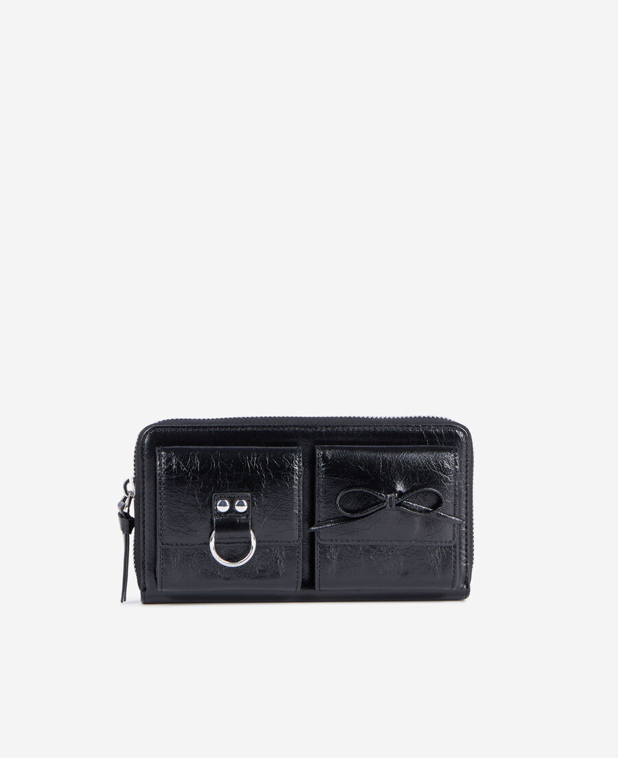 The Kooples F BLACK amelia black leather wallet