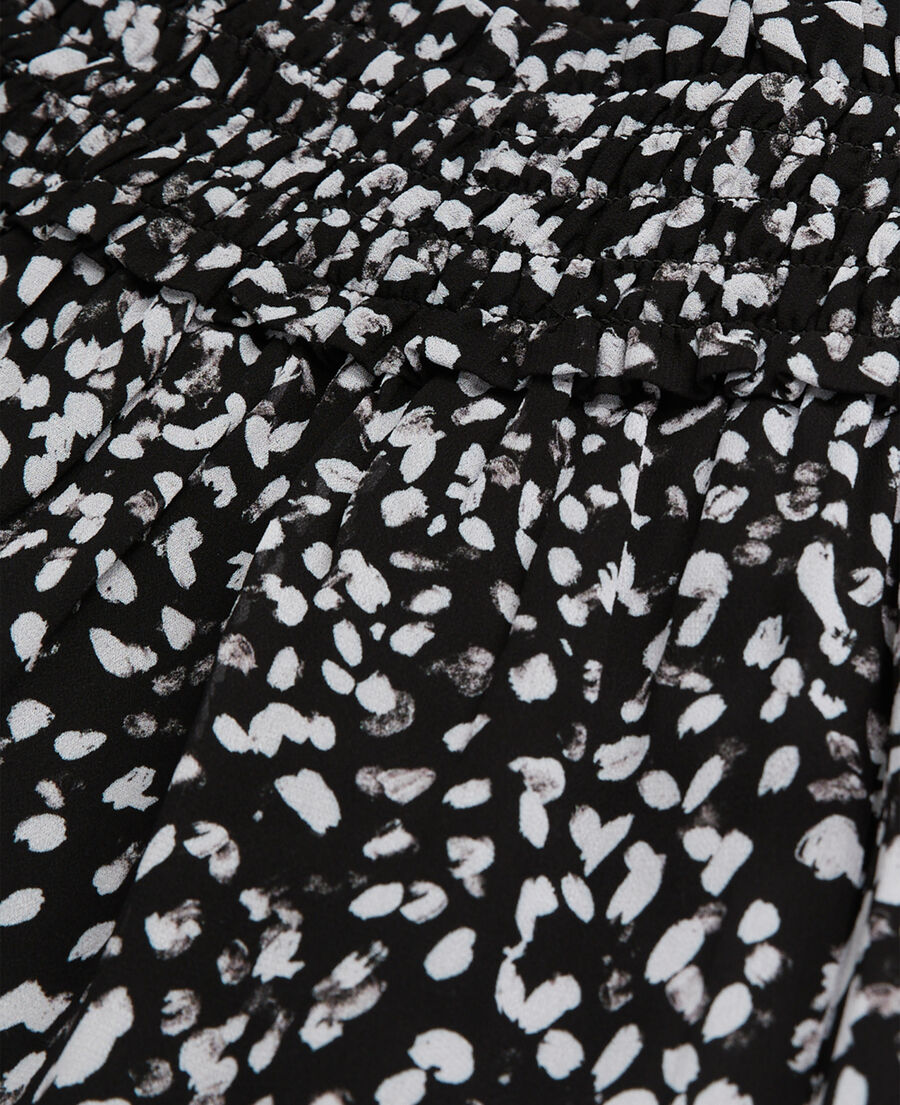 short printed skirt with smocking