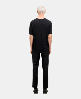 The Kooples HOMME BLACK t-shirt homme noir en lin avec blason