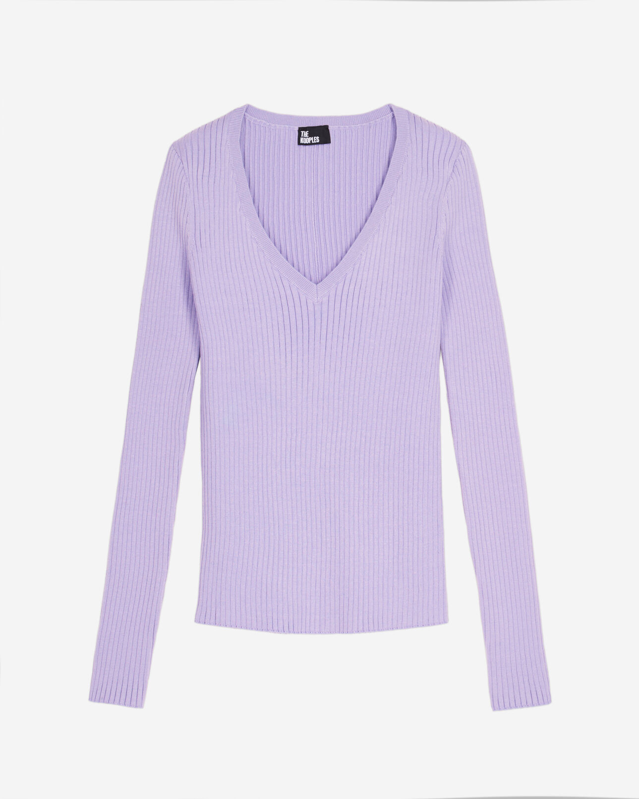 The Kooples WOMEN LIGHT PURPLE lilac ribbed knit sweater