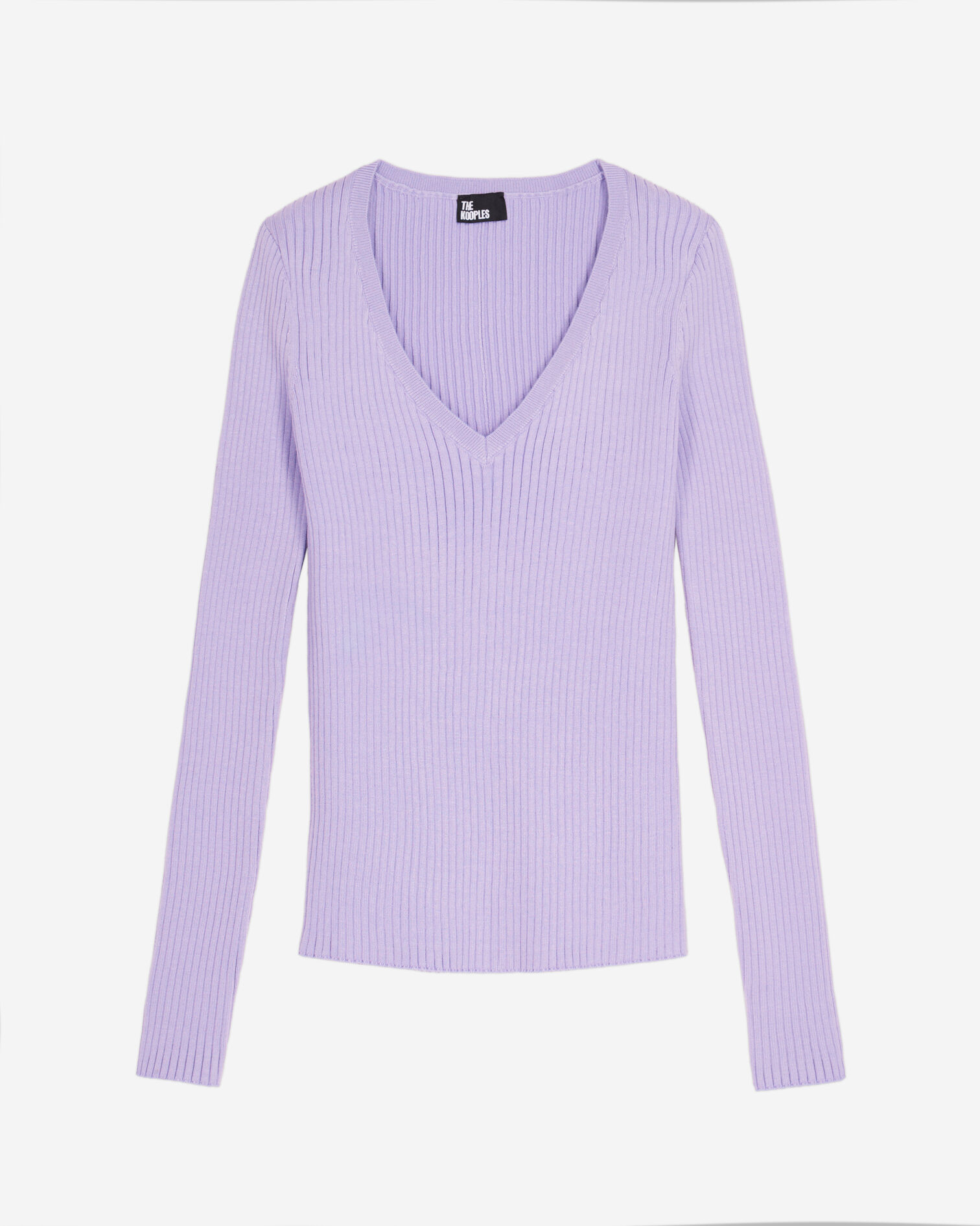 Lilac ribbed knit sweater, LIGHT PURPLE, hi-res image number null