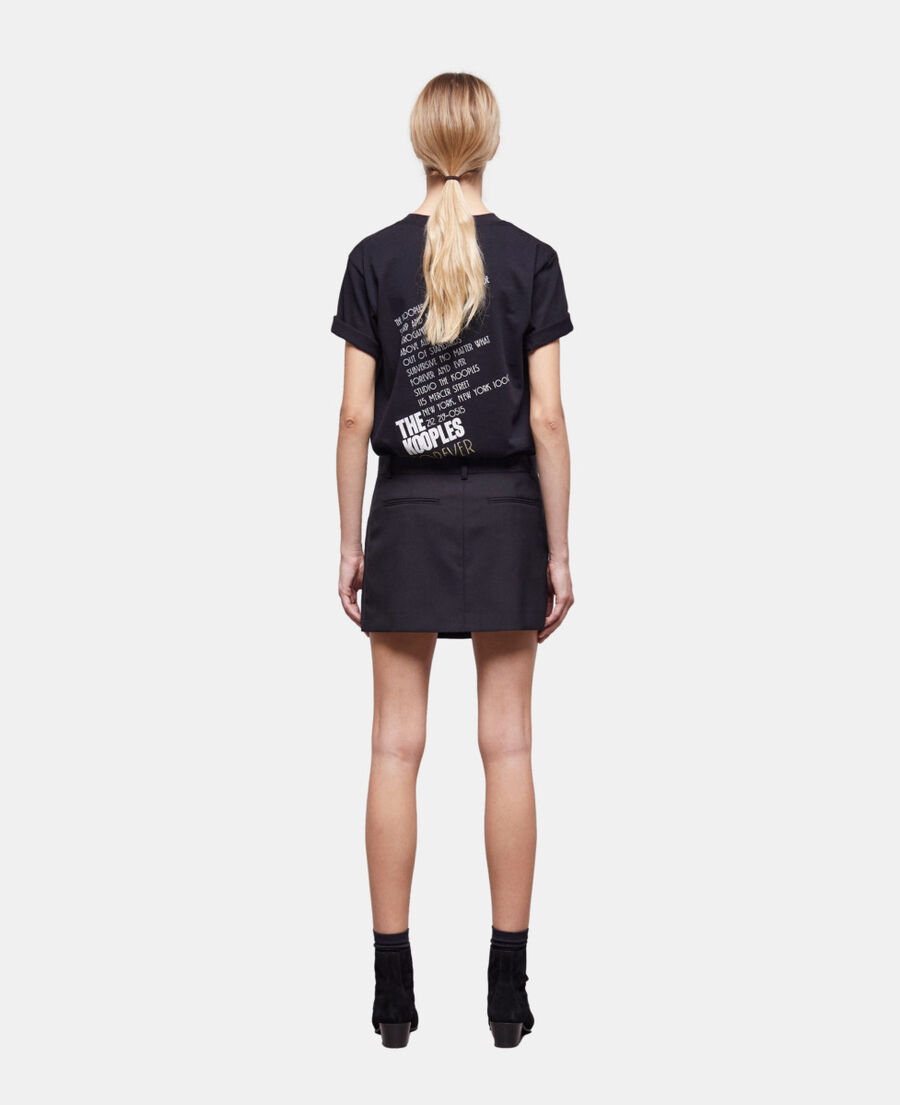 jupe courte en laine noire