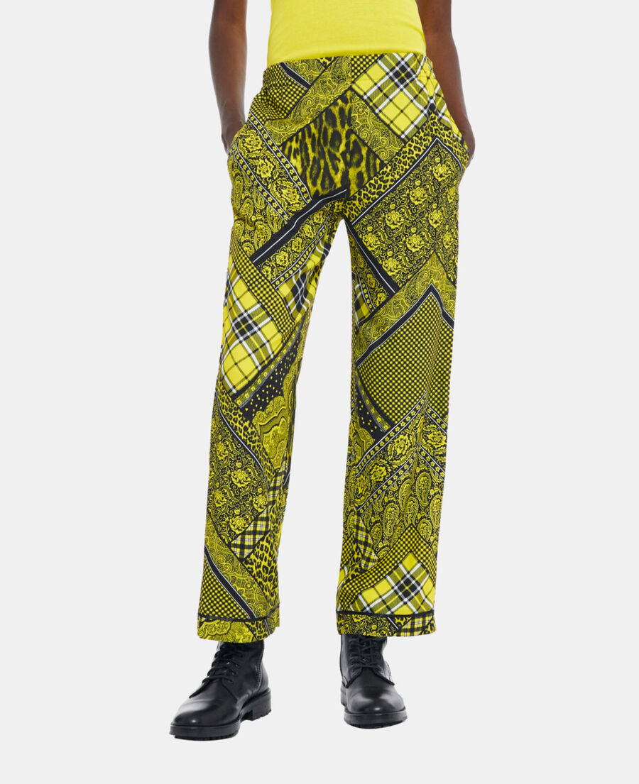 straight printed pants
