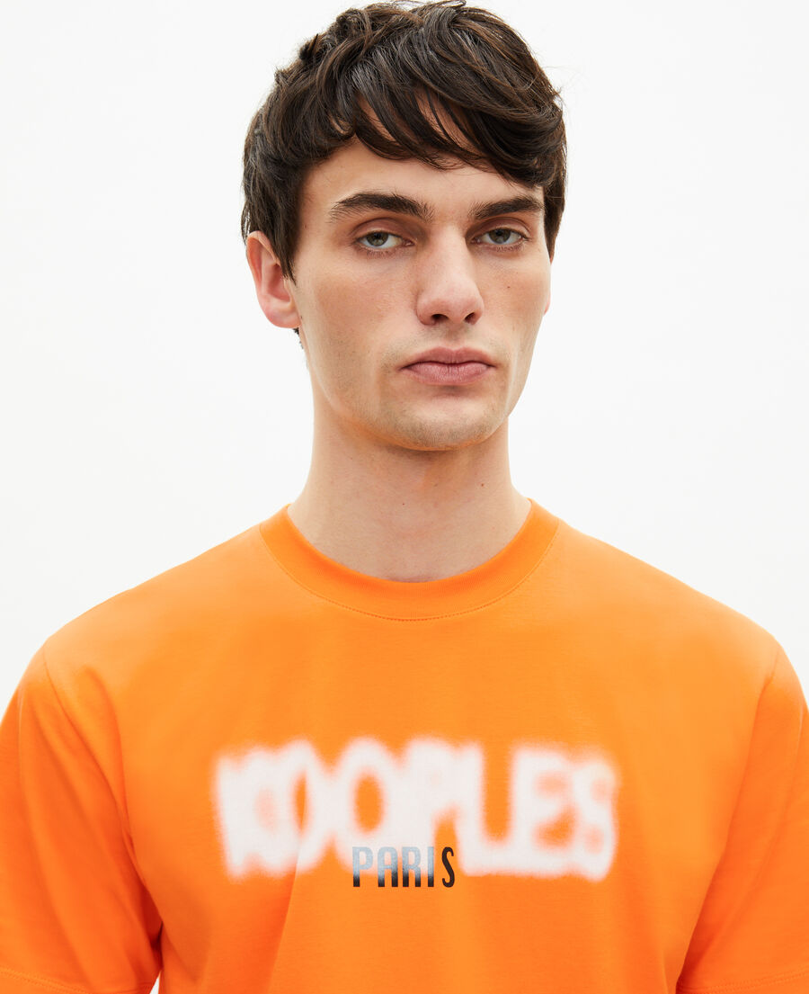 The Kooples HOMME ORANGE t-shirt avec sérigraphie logo orange