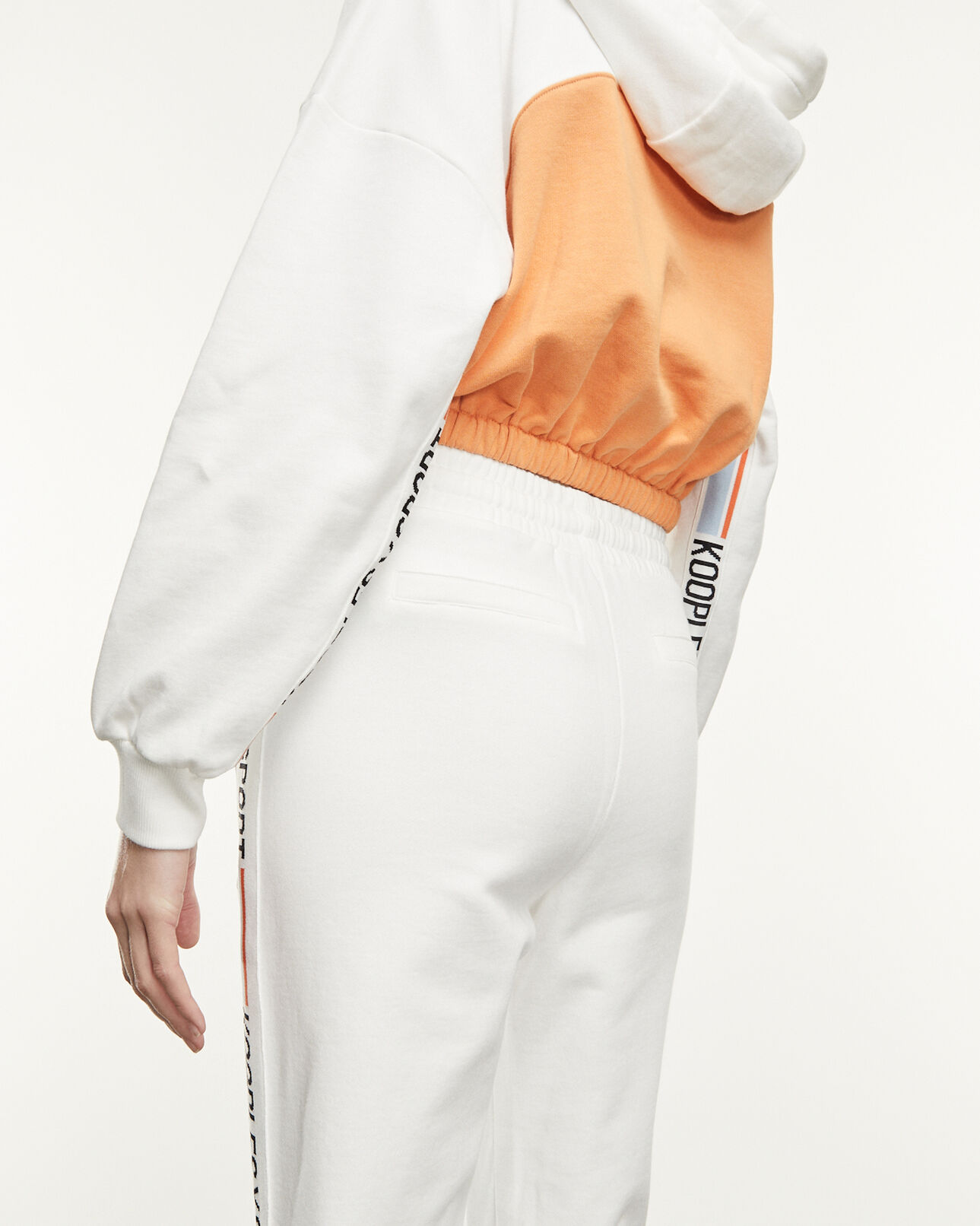 The Kooples WOMEN ECRU ecru joggers with stretch waist and logo trim