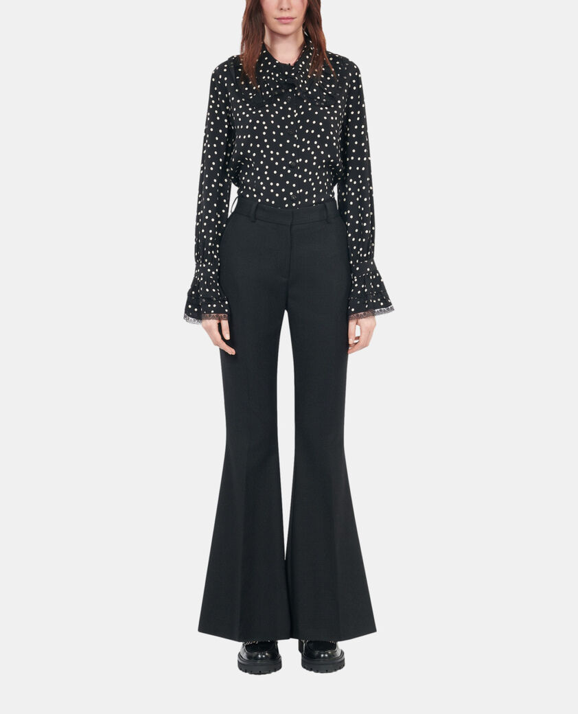 The Kooples WOMEN BLACK black wool blend suit trousers