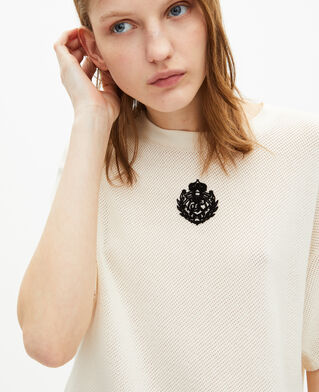 The Kooples F ECRU t-shirt with ecru honeycomb crest