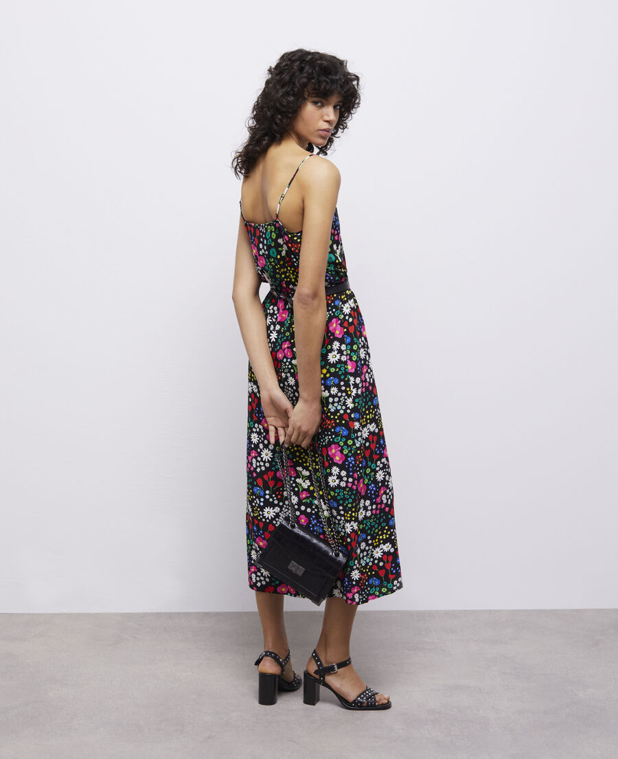 long printed wrap dress