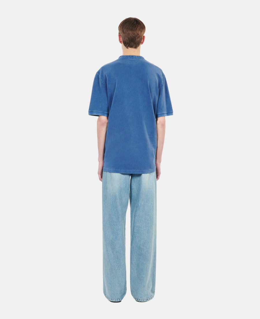 The Kooples H BLUE BRUT blue piqué cotton polo t-shirt