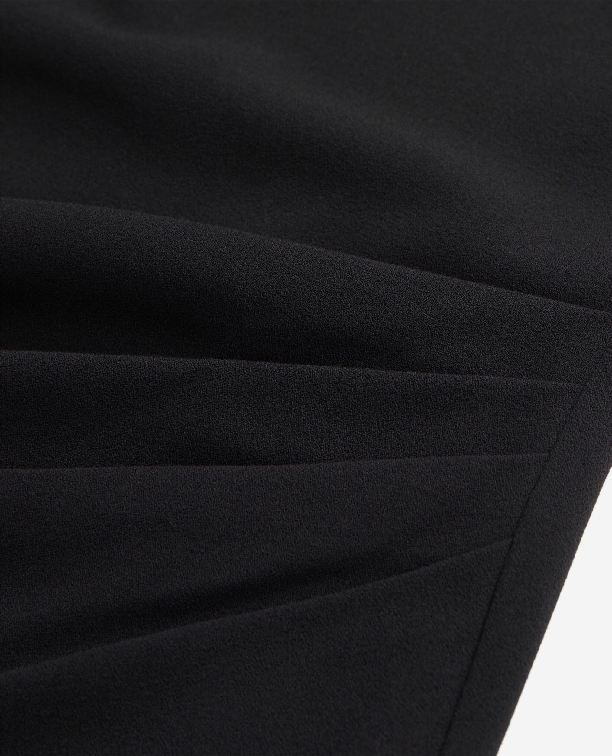 Short black crepe dress with zipper, BLACK, hi-res image number null