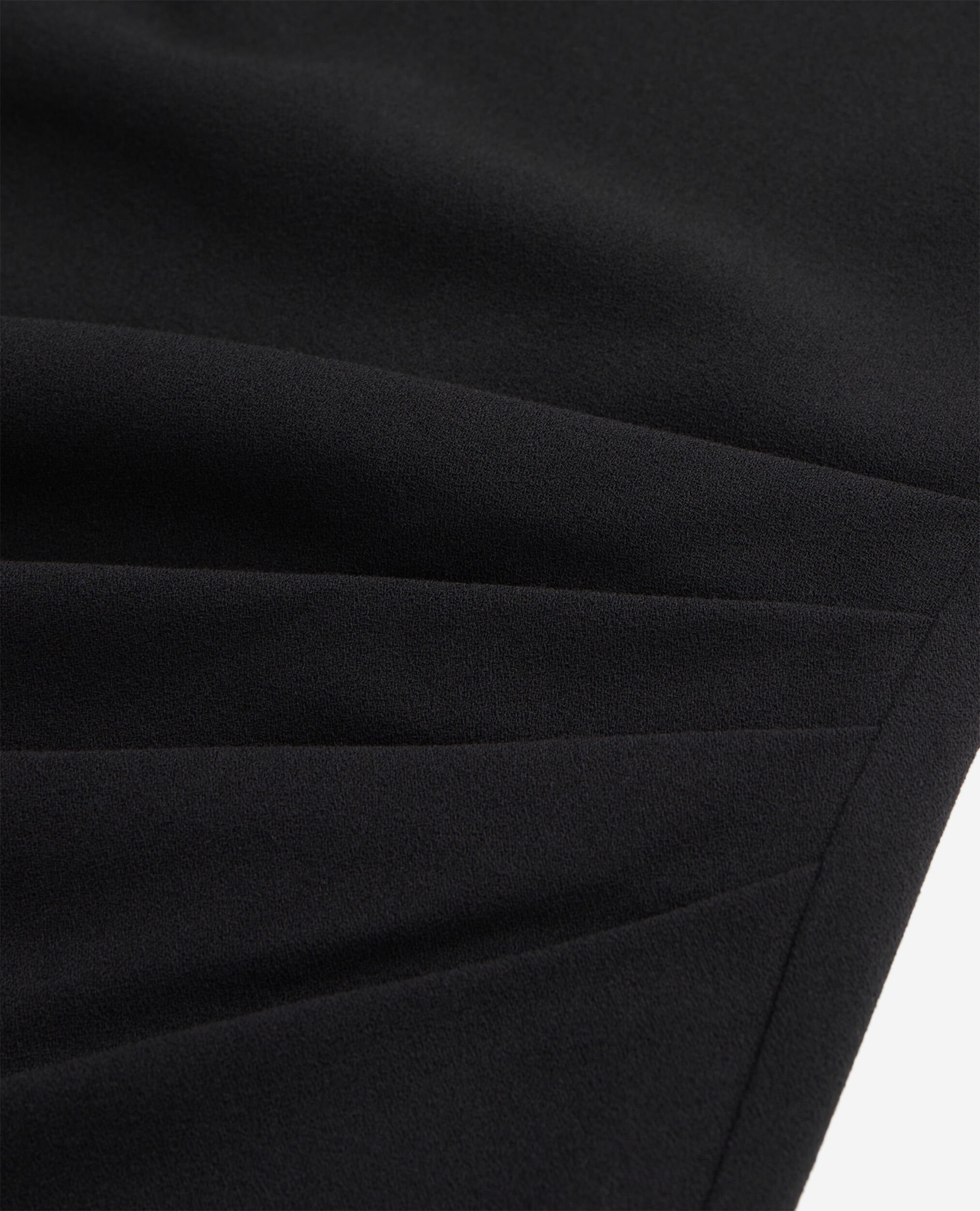 Short black crepe dress with zipper, BLACK, hi-res image number null