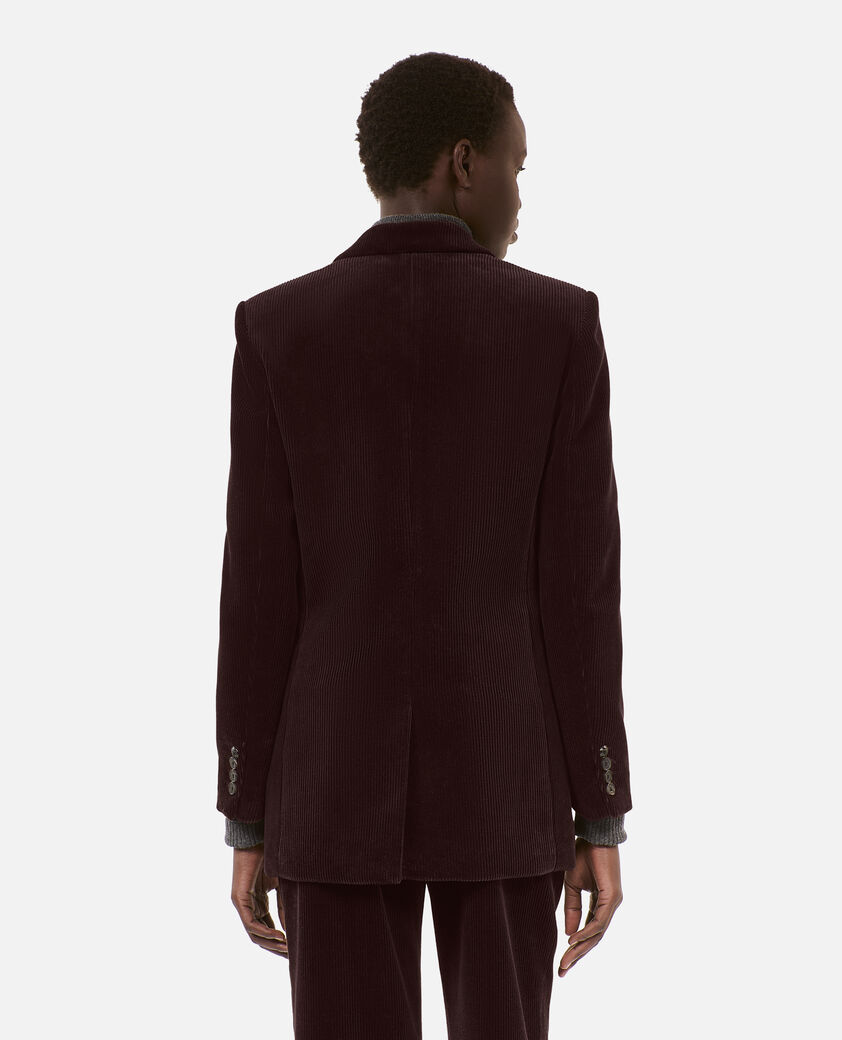 The Kooples FEMME BROWN veste tailleur en velours côtelé marron
